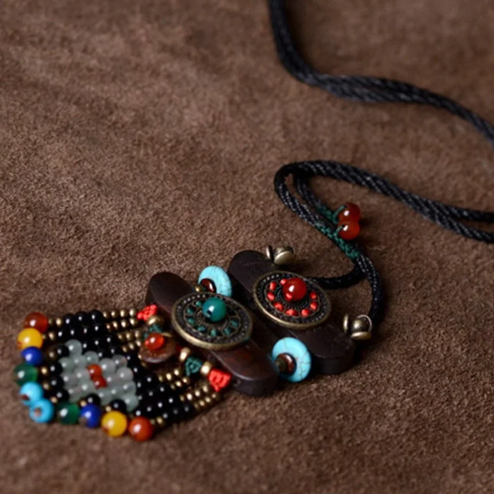 Statement necklace jewelry fashion Tibetan Ethnic beads brand new long